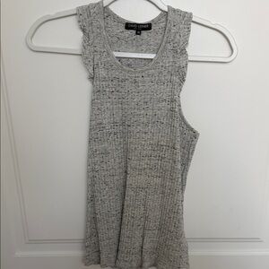 David Lerner Heather Gray Ribbed Sleeveless Racerback Tank